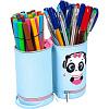 Пенал-трансформер "deVENTE. Panda" 22,5x6,7x6,2 см, круглый, силиконовый, с ручкой, голубой пастельн