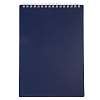 Блокнот А5 80 л. кл. на гребне VELVET Синий Пластиковая обложка 