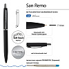 Ручка "SAN REMO" в метал. футляре, 1.0 ММ, СИНЯЯ (корпус черный, футляр черный) 