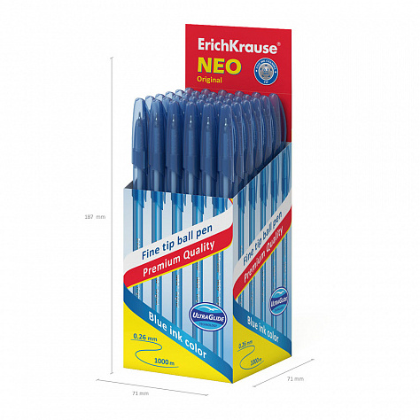 Ручка шариковая ErichKrause® Neo® Original, цвет чернил синий