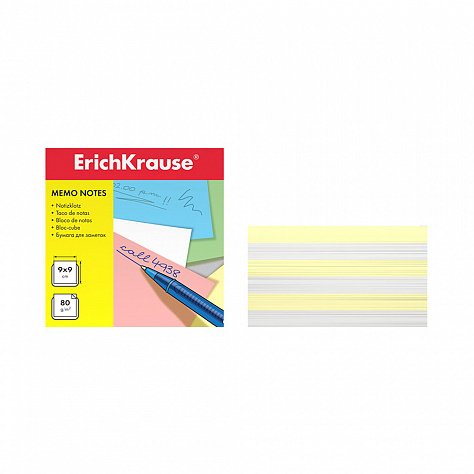 Блок бумаги  9*9*5см ErichKrause запасной желтый