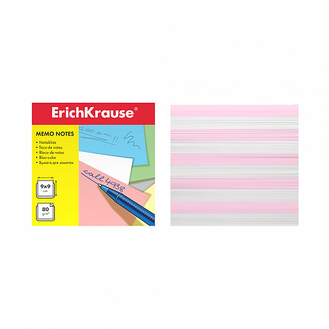 Блок бумаги  9*9*9см ErichKrause запасной розовый