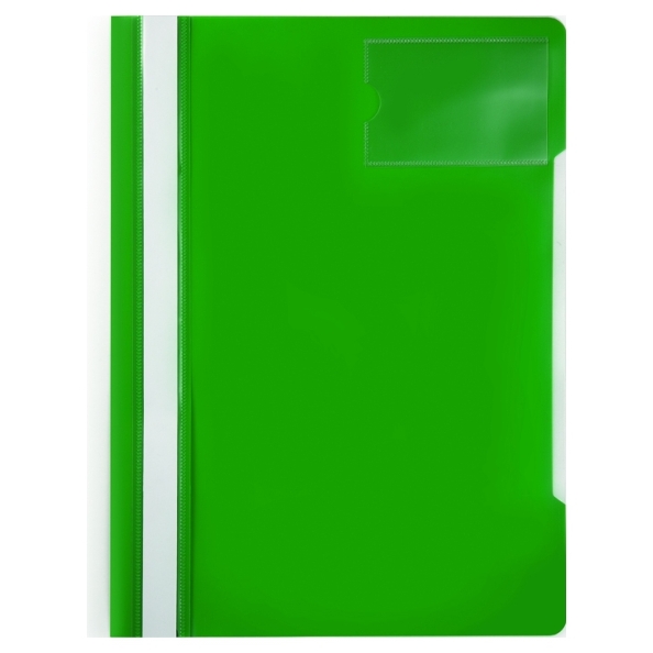 Скоросшиватель А4 с карманом для ВИЗИТКи зеленый