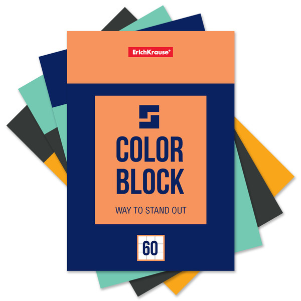 Блокнот А4 60 л. кл. на клею ErichKrause® Color Block,