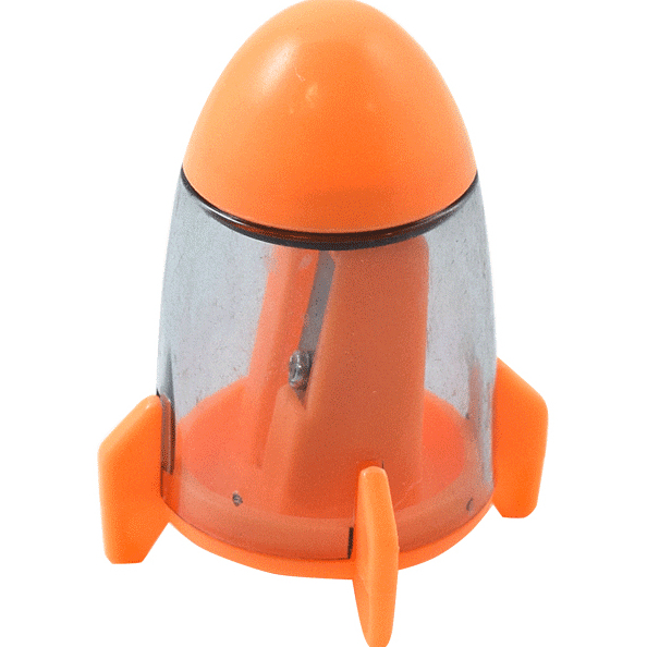 Точилка 1 отв. "deVENTE. Rocket" с контейнером и ластиком, пластмассовая в форме ракеты  асс.