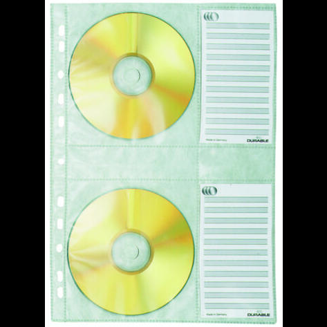 Вкладыш с перфорацией для 4х CD-дисков, ф. А4, 5 шт.