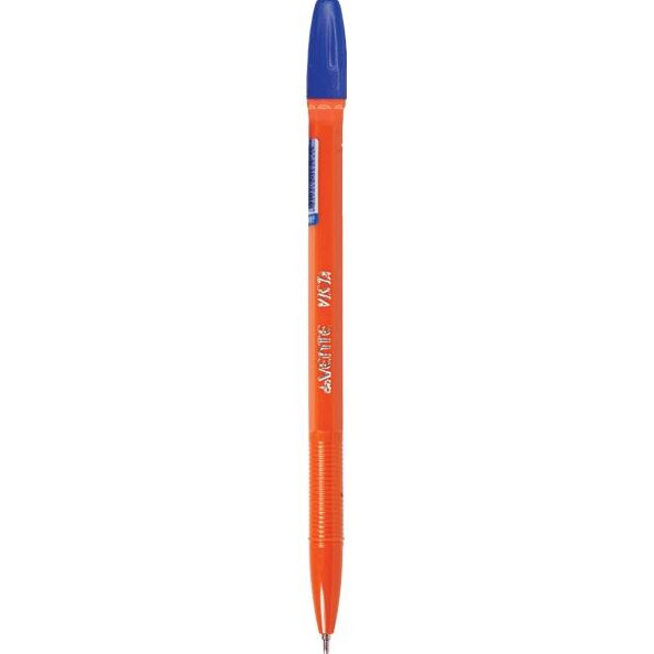Ручка шариковая 0,7 мм "deVENTE. Vista" игольчатый пишущий узел, сине-желтый корпус с держ., синяя