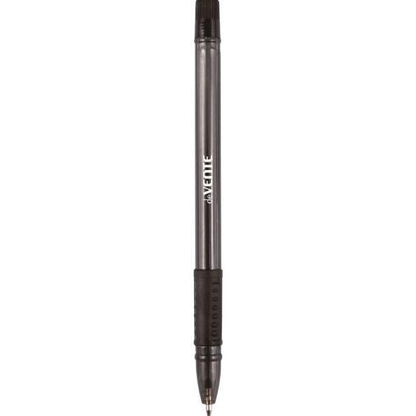 Ручка шариковая 0,7 мм "deVENTE" с полупрозр. корпусом и держателем, черная