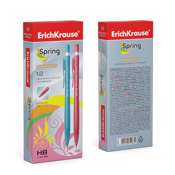 Карандаш автомат. 0,7 мм ErichKrause® Spring HB (в коробке 12 шт.)