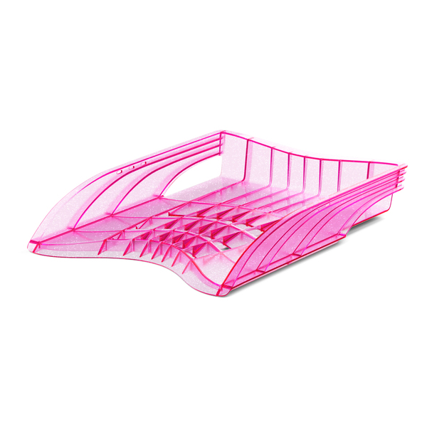 Лоток горизонтальный ErichKrause S-Wing, Glitter, розовый