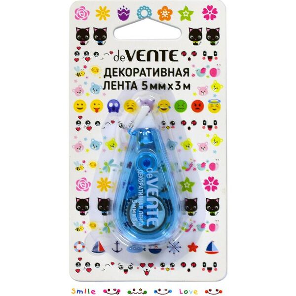 Декоративная лента "deVENTE. Smile" 0,5 мм x 3 м, в пластиковом диспенсере, в блистерной упаковке