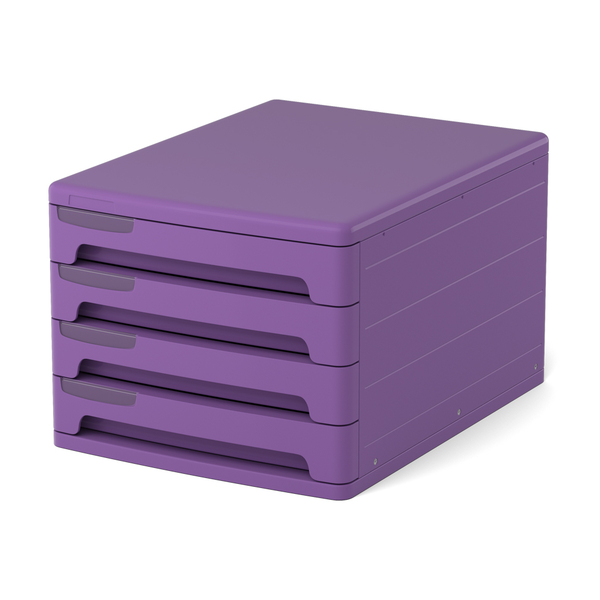Файл-кабинет 4-секционный пластиковый ErichKrause® Iris, фиолетовый