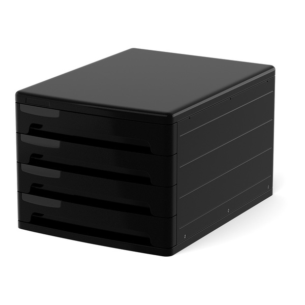 Файл-кабинет 4-секционный пластиковый ErichKrause® Classic, черный