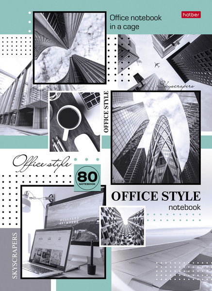 Бизнес-блокнот А4 80 л. кл. "Office Style" 210х290мм 5-цв. блок тв.переплет мат.ламин.