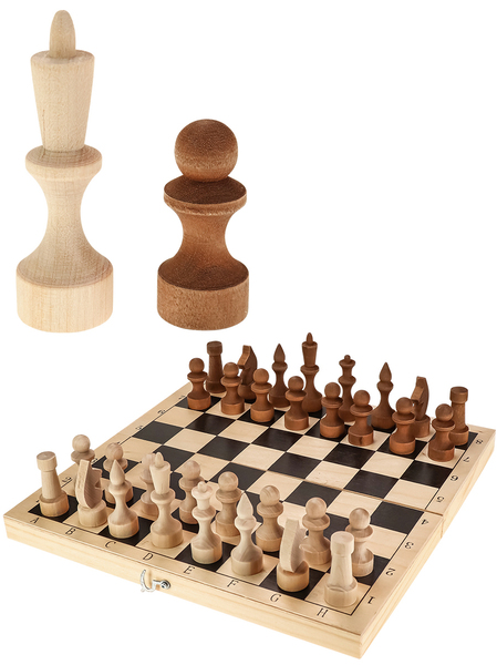 Шахматы "Рыжий кот" 29,5х14,5 см обиходные Дерево  парафиниролванные, с Доской