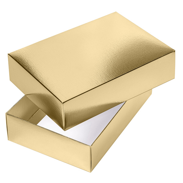 Коробка подарочная КВАДРАТ складная "METALLIC ЗОЛОТО" 180х180х65, тиснени. в пакете с европ