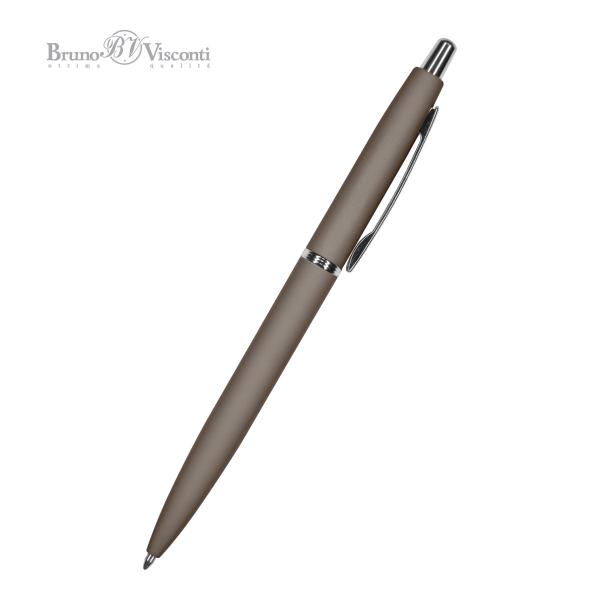 Ручка "SAN REMO" в тубуса круглой формы 1,0 ММ, СИНЯЯ (корпус серый, футляр черный) 
