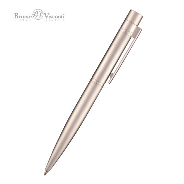 Ручка "VERONA" в футляре из экокожи 1.0 ММ, СИНЯЯ (корпус серебряный, футляр черный)