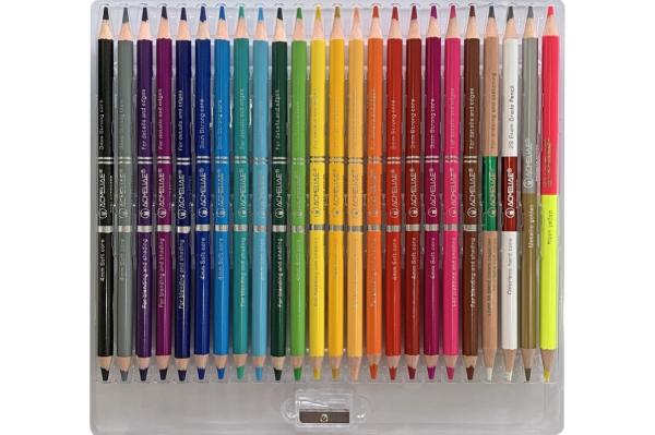 Набор для рисования ACMELIAE 24 двусторонних карандаша + точилка, в картонном футляре