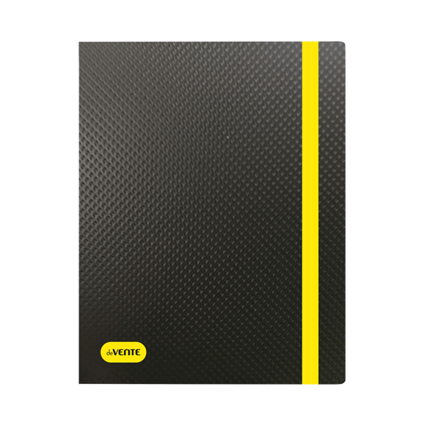 Папка 2 кольца 35 мм А4 "deVENTE. Monochrome" 650 мкм, черная с неновым желтым