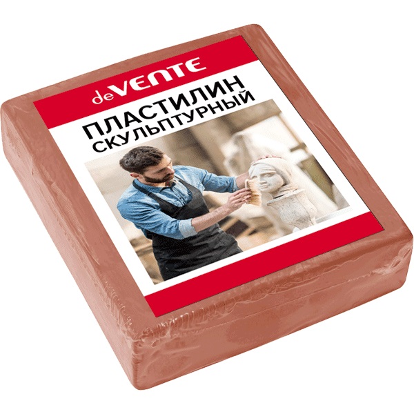 Пластилин скульптурный 500 г. терракотовый, пленка, мягкий "deVENTE"