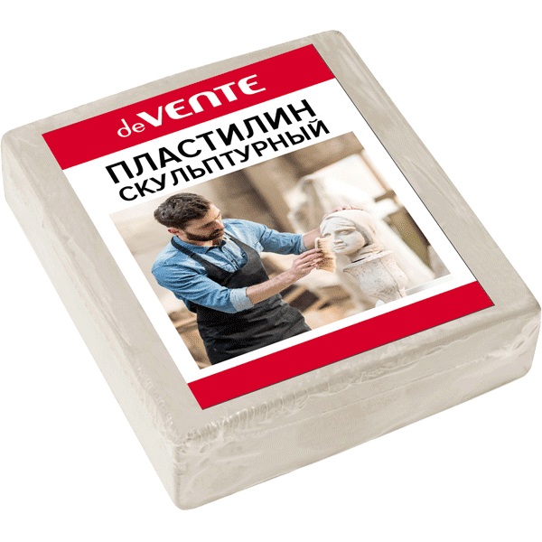 Пластилин скульптурный 500 г. белый, пленка, мягкий "deVENTE" 