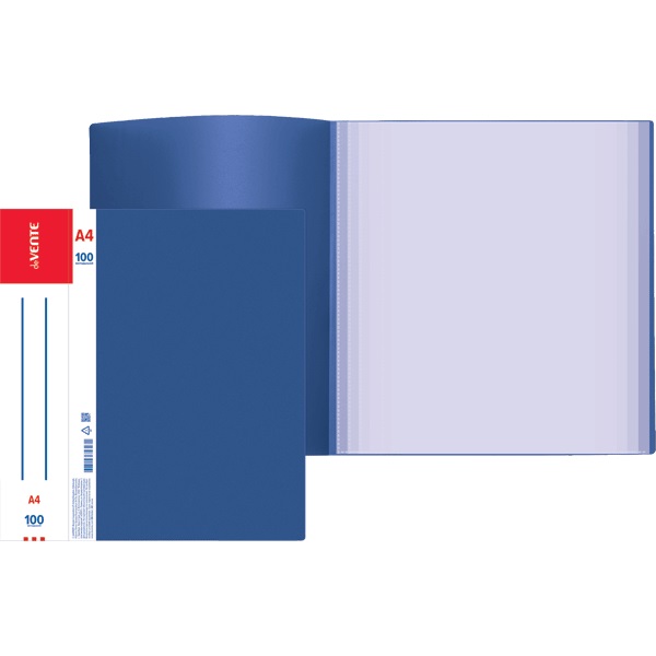 Папка 100ф "deVENTE. Daily" A4 800 мкм, вкладыши 30 мкм, фактура "песок" синяя, сменная этикетка