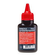 Краска штемпельная 45 гр Hatber на водной основе в пластиковом флаконе Красная