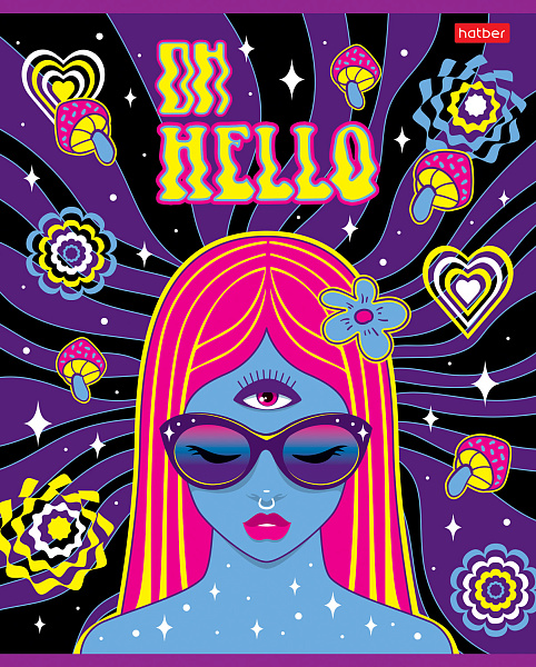 Тетрадь 48 л. кл. "Яркий вайб" 65г/кв.м 5 диз.в блоке скругл.углы 