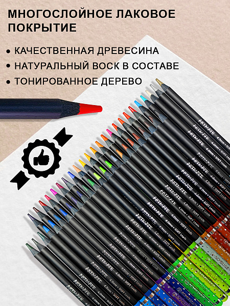 Карандаши 48 цв. ACMELIAE Blackwood Artmate в металлическом футляре