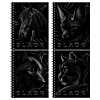 Тетрадь А5 48 листов в клетку на гребне, BG "Just Black", обложка мелованный картон, soft-touch ламинация, выборочный уф-лак, 60 г/м2