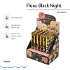 Ручка шариковая 0,7 мм "FLORA. BLACK NIGHT" МАСЛО, СИНЯЯ