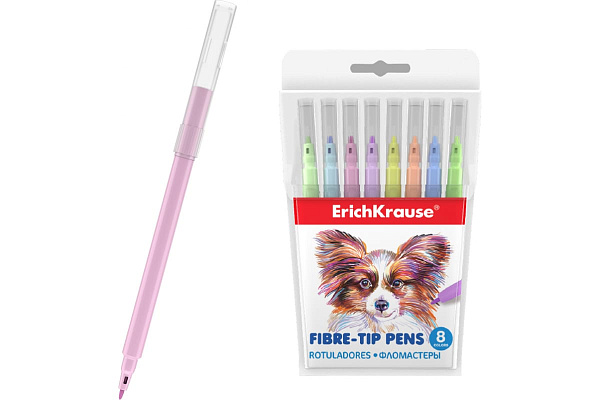 Фломастеры 8 цв. ErichKrause® Easy Washable Pastel