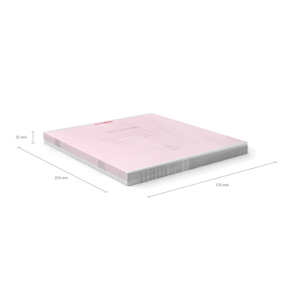 Тетрадь 12 л. лин. Классика (розовый)