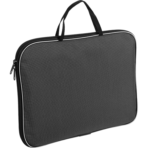 Папка менеджера "deVENTE. Oxford" A4 (35x27x2 см) текстильная, ткань Oxford с двухцветным плетением 600D с ПВХ покрытием, на молнии с трех сторон, с текстильными ручками увеличенной длины 24 см, цвета мокрого асфальта, индивидуальная упаковка