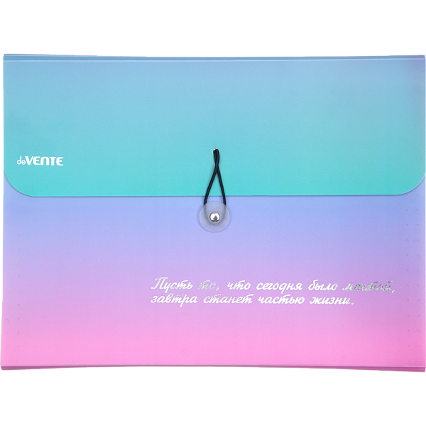 Папка с резинкой с 8-ю отделениями "deVENTE. Degrade" A4 (328x235x16 мм) 600 мкм, фактура "песок" с рисунком, тиснение фольгой, внутренние карманы 140 мкм, индивидуальная упаковка