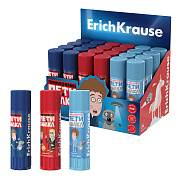 Клей-карандаш ErichKrause EasyStick Приключения Пети и Волка, 13г, ассорти (в коробке-дисплее по 24 шт.)