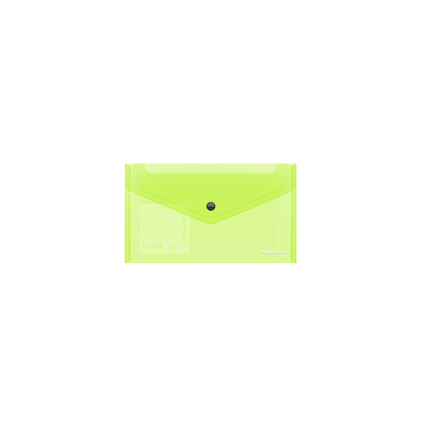 Папка-конверт на кнопке пластиковая  ErichKrause® Glossy Neon, полупрозрачная, C6, ассорти (в пакете по 12 шт.)