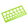Трафарет окружностей СТАММ, 1-36мм, пластиковый, зеленый