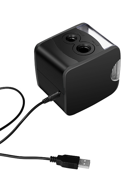 Точилка электрическая ORANGE PEEL 2 отверстия, с контейнером, ES816  цвет черный