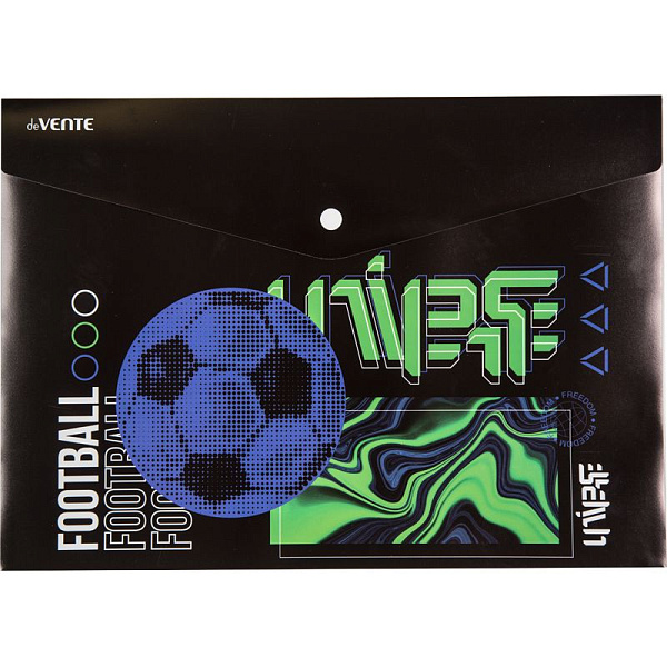 Папка-конверт на кн. А4 "deVENTE. Football Universe" 180 мкм, непрозрачная с рисунком, фактура песок, инд.маркировка