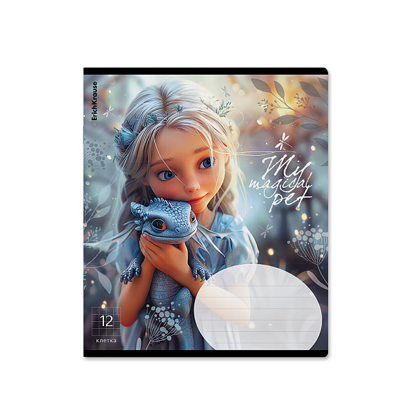 Тетрадь 12 л. кл. "Magic Pet" выборочный УФ-лак с глиттером MIX-PACK ErichKrause