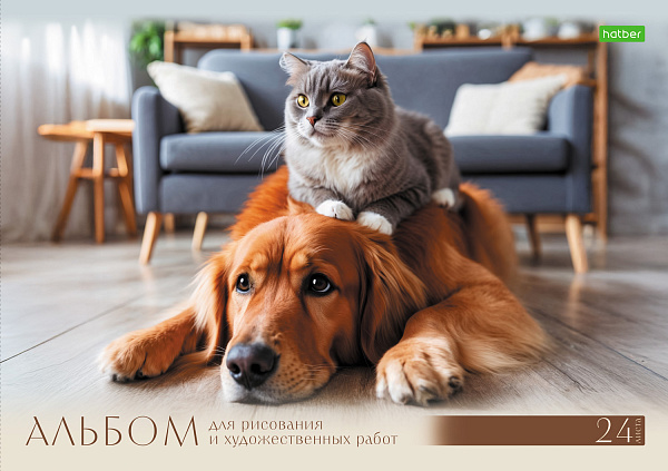 Альбом для рисования 24 листа "Хвостатые истории" - "ECO" А4ф на скобе 5 диз.в блоке