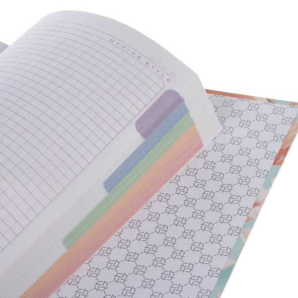 Бизнес-блокнот А5 80 л. кл. тв.переплет "Floral" 167х216мм 5-цв. блок запечат. форзац мат.ламин.