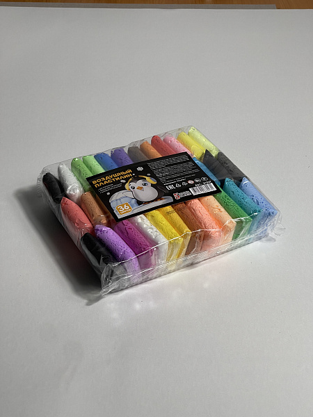 Пластилин воздушный 36 цветов, со стеком