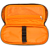 Пенал "deVENTE. Uno Orange" 21x8x5 см, овальный для 50 предметов, с внутренним органайзером-створкой, матовый полиэстер с водоотталкивающей пропиткой, на молнии, аппликация из каучука, черный