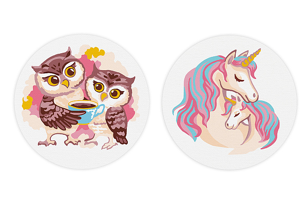 Картина по номерам (на магните) 9 х 9 см "Любовь и забота" "ФРЕЯ"