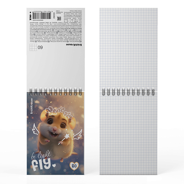 Блокнот А6 60 л. кл. на спирали ErichKrause Fluffy, MIX-PACK