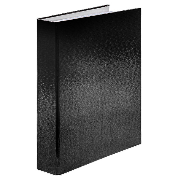 Тетрадь на кольцах А5 120 листов в клетку Бумвинил тиснение МЕТАЛЛИК Черная 60-65г/кв.м в индив.упак.