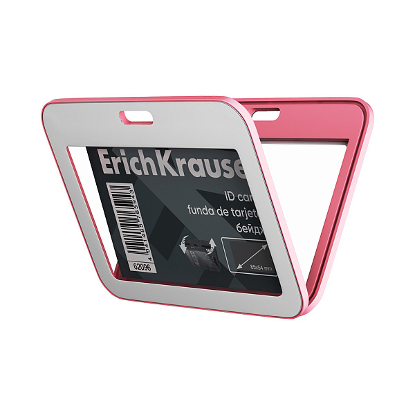 Бейдж горизонтальный в комплекте с силиконовой лентой ErichKrause книжка, вставка 85х54 мм, ассорти, в пакете 